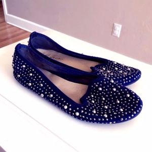 Zigi Soho Navy Studded Embellished Flats